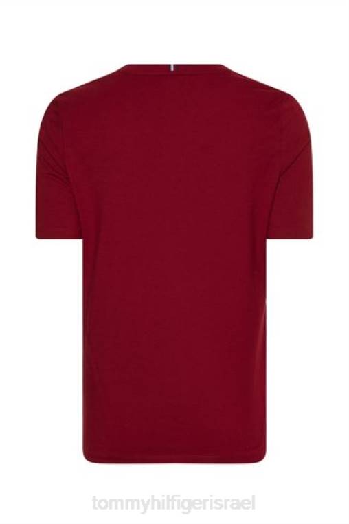 חולצת טריקו רקומה במונוגרמה NX203694 אָדוֹם Tommy Hilfiger