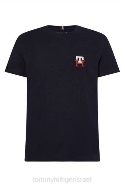חולצת טריקו מונוגרמה חיונית NX203695 כְּחוֹל Tommy Hilfiger