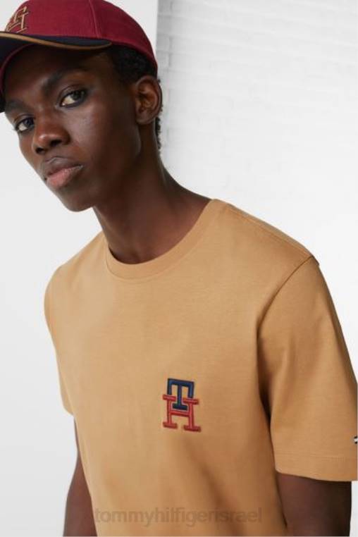 חולצת טריקו מונוגרמה חיונית NX203702 חום Tommy Hilfiger