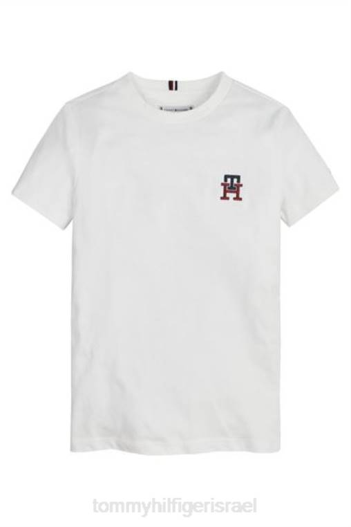 חולצת טריקו מונוגרמה ב NX203706 לבן Tommy Hilfiger