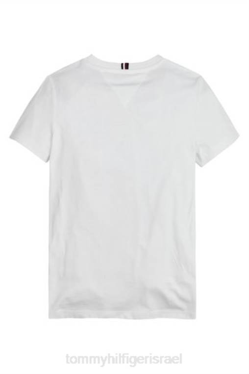 חולצת טריקו מונוגרמה ב NX203706 לבן Tommy Hilfiger