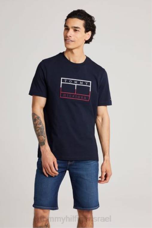 חולצת טריקו עם דגל ליניארי NX203740 כְּחוֹל Tommy Hilfiger