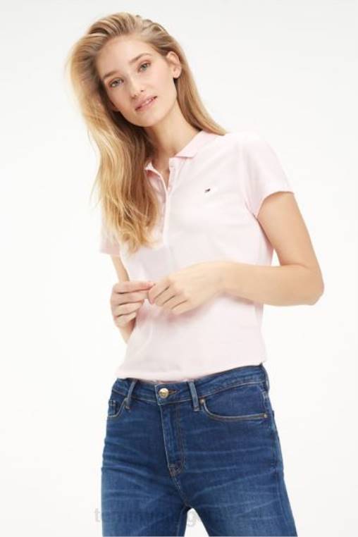 חולצת פולו דקה עם שרוולים קצרים NX203771 וָרוֹד Tommy Hilfiger