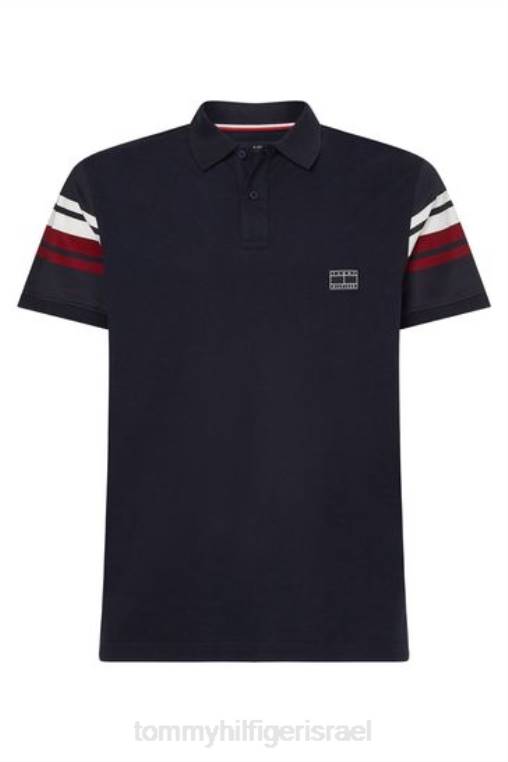 חולצת פולו טייפ גדולה וגבוהה NX203776 כְּחוֹל Tommy Hilfiger