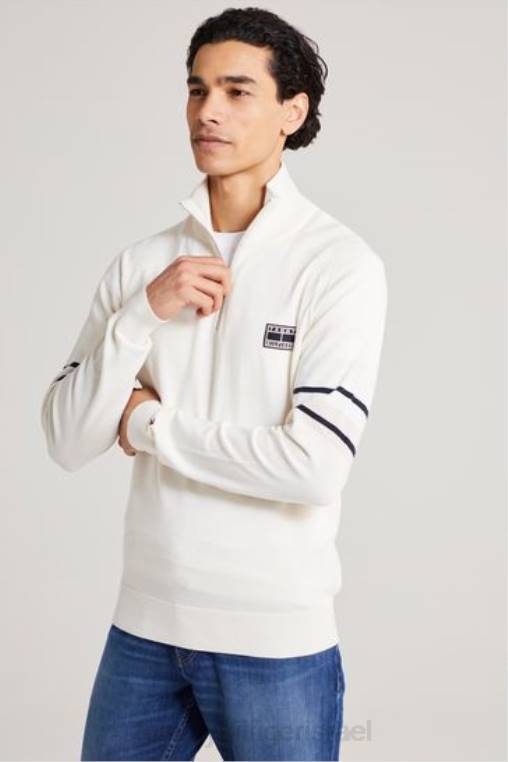 סוודר לאוניברסיטה NX203783 לבן Tommy Hilfiger