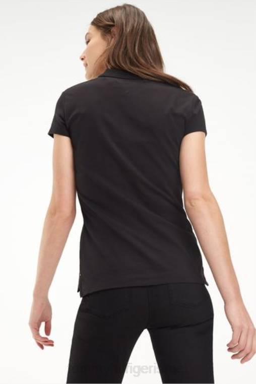 חולצת פולו דקה עם שרוולים קצרים NX203792 שָׁחוֹר Tommy Hilfiger