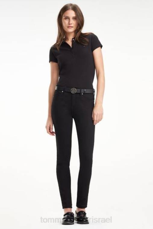 חולצת פולו דקה עם שרוולים קצרים NX203792 שָׁחוֹר Tommy Hilfiger