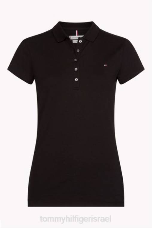 חולצת פולו דקה עם שרוולים קצרים NX203792 שָׁחוֹר Tommy Hilfiger