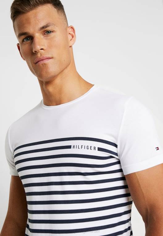 חולצת טריקו בהדפס טי ברטון NX203911 לבן Tommy Hilfiger