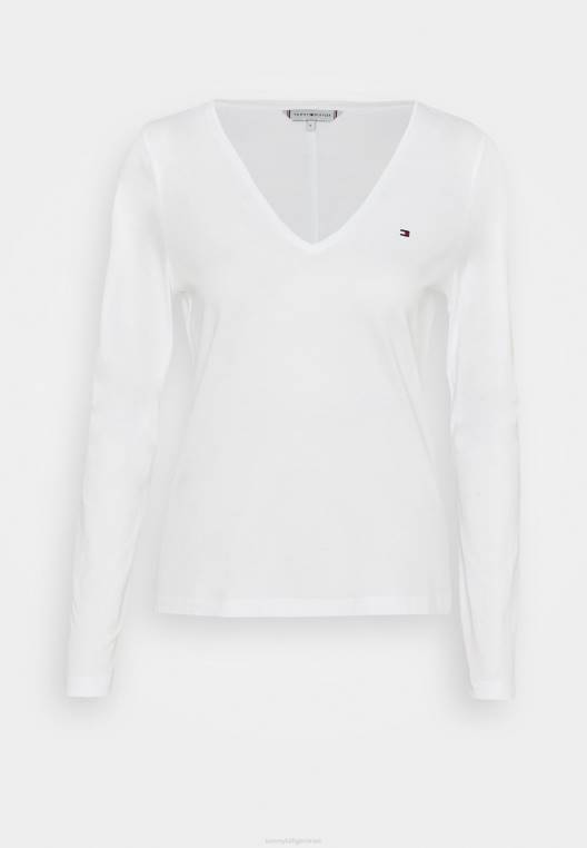 חלק עליון קלאסי עם שרוולים ארוכים NX203914 לבן Tommy Hilfiger