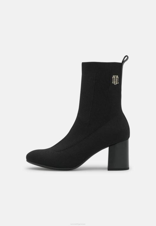 מגפוני גרב עם עקב גבוה לוגו קלאסי NX203916 שָׁחוֹר Tommy Hilfiger