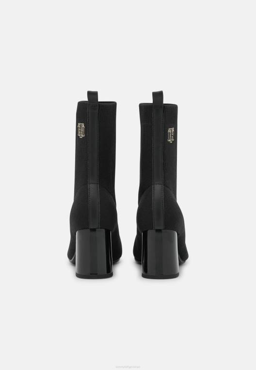 מגפוני גרב עם עקב גבוה לוגו קלאסי NX203916 שָׁחוֹר Tommy Hilfiger