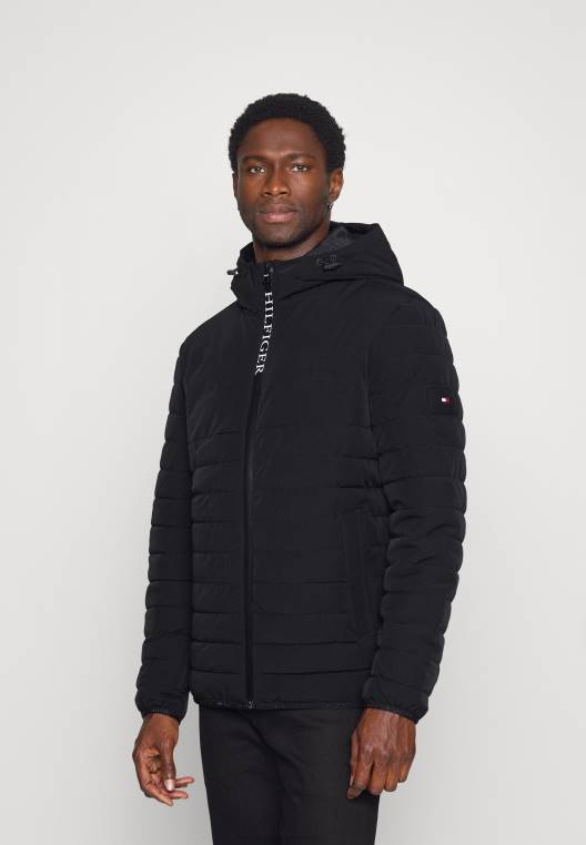 ז'קט קפוצ'ון מתיחה מעיל חורף NX203940 שָׁחוֹר Tommy Hilfiger