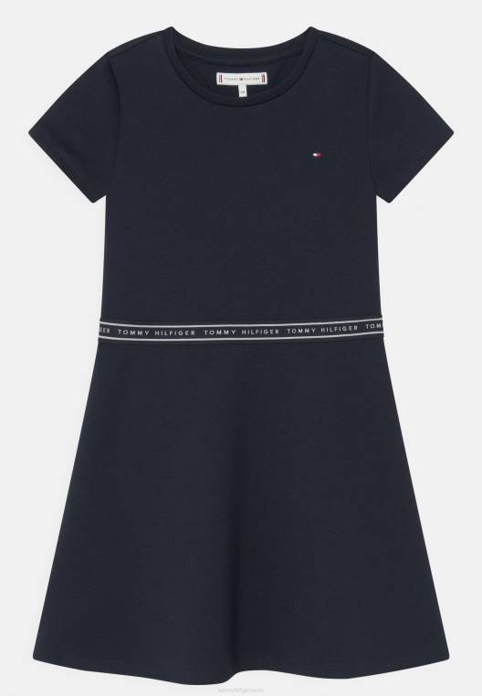 שמלת ג'רסי שמלת טייפ פונטו סקייטר NX203962 שמיים מדבריים Tommy Hilfiger