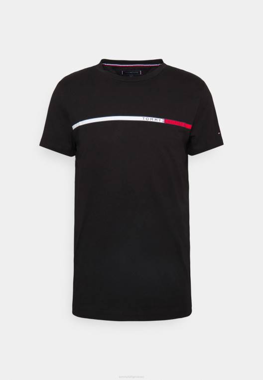 חולצת טריקו בהדפס טי חזה בשני גווני NX203975 שָׁחוֹר Tommy Hilfiger