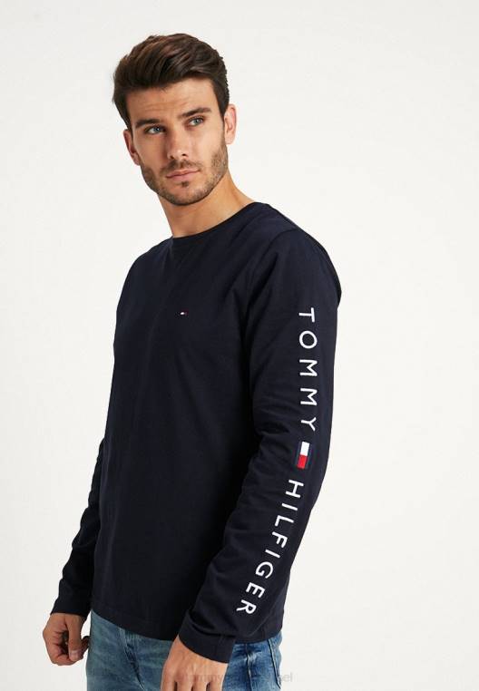 חולצה עם שרוולים ארוכים עם לוגו NX204020 כְּחוֹל Tommy Hilfiger