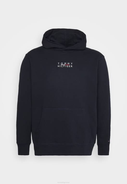 סווטשירט קפוצ'ון לוגו מרובע NX204023 שמיים מדבריים Tommy Hilfiger