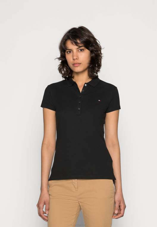 חולצת פולו עם שרוולים קצרים NX204036 מאסטר שחור Tommy Hilfiger