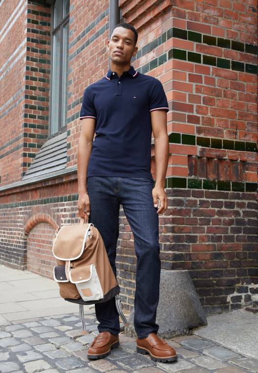 חולצת פולו בעלת קצה קצה NX204056 כְּחוֹל Tommy Hilfiger