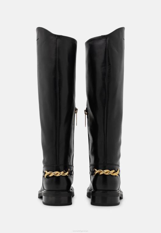 טוויסט מגפיים ארוכות שטוחות NX204090 שָׁחוֹר Tommy Hilfiger