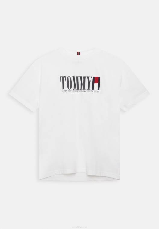 חולצת טריקו גרפית בהדפס טי NX204093 לבן Tommy Hilfiger