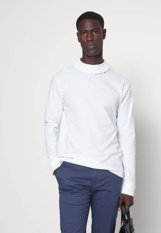 חולצה מדומה עם שרוולים ארוכים NX204104 לבן Tommy Hilfiger