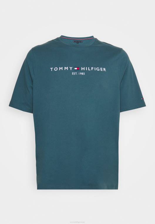 חולצת טי עם הדפס לוגו NX204119 כספית ימית Tommy Hilfiger