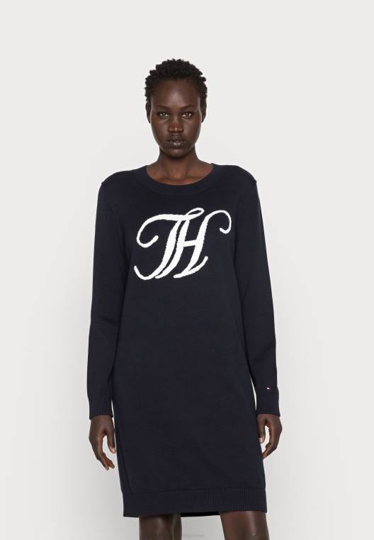 שמלת מגשר גרפית של שמלה פתוחה NX204142 שמיים מדבריים Tommy Hilfiger