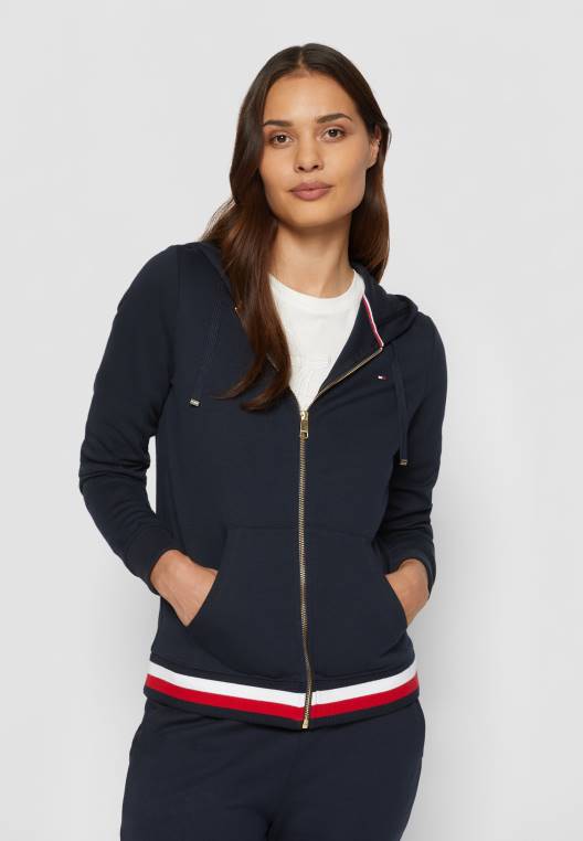 סווטשירט עם רוכסן קפוצ'ון עם רוכסן של מורשת NX204170 חצות Tommy Hilfiger