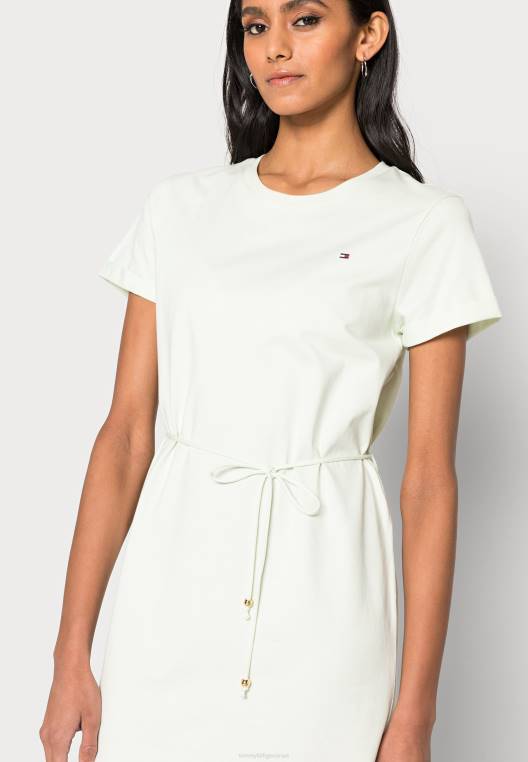 שמלת ג'רסי שמלה קצרה ומגניבה NX204182 מבטא ירוק Tommy Hilfiger