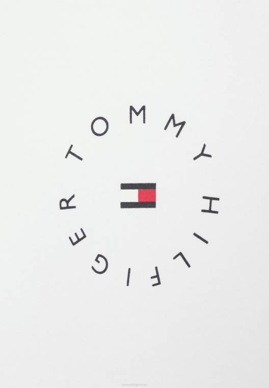 סווטשירט קפוצ'ון גרפי עגול NX204194 לבן Tommy Hilfiger