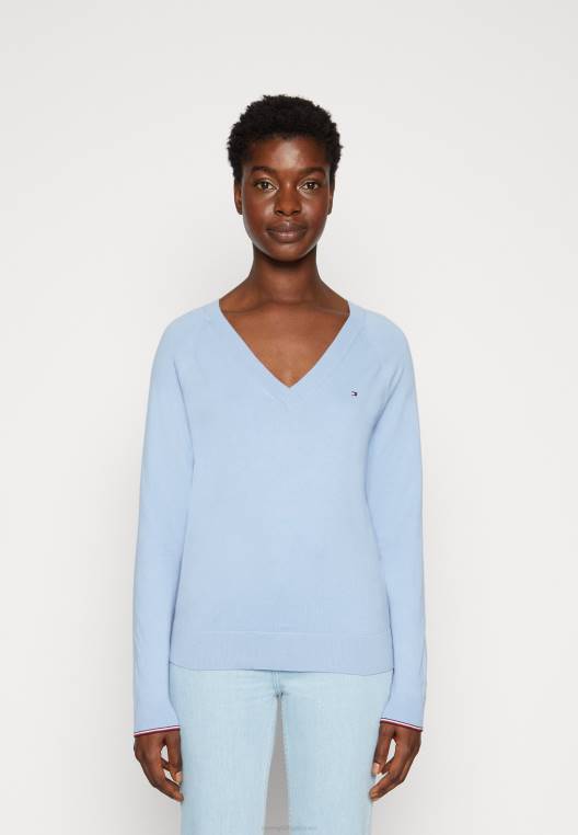 מגשר סוודר עם צווארון NX204205 כחול ירח Tommy Hilfiger