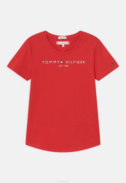 חולצת טריקו חיונית בהדפס טי NX204226 ארגמן עמוק Tommy Hilfiger