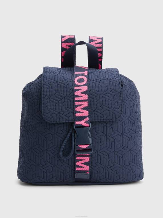 תיק גב מרופד מונוגרם NX20422 מבטא שמיים מדבריים Tommy Hilfiger