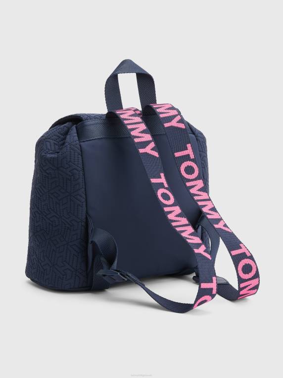 תיק גב מרופד מונוגרם NX20422 מבטא שמיים מדבריים Tommy Hilfiger