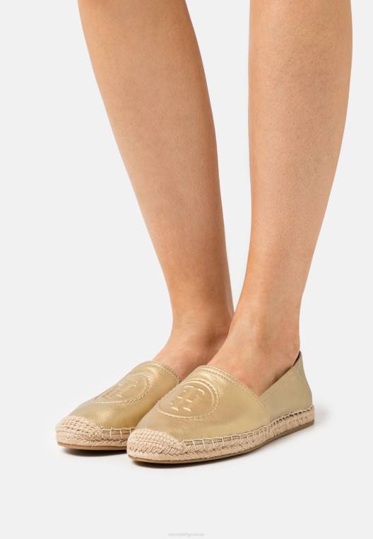 נעלי אספדריל מתכתי לוגו NX204236 זהב בהיר Tommy Hilfiger