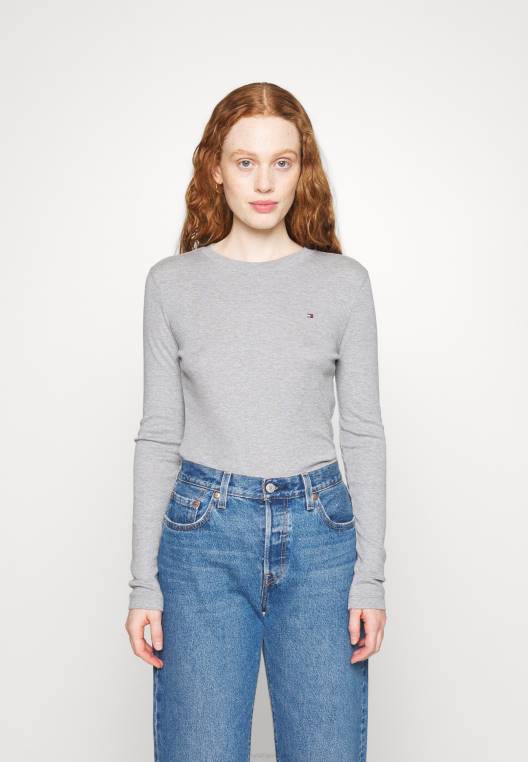 חלק עליון חדש ונעים עם שרוולים ארוכים NX204270 אברש אפור בהיר Tommy Hilfiger