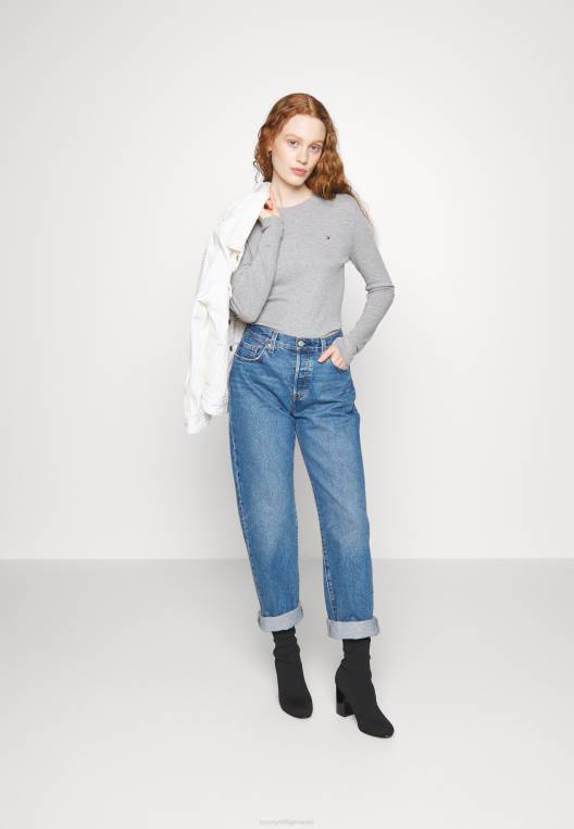 חלק עליון חדש ונעים עם שרוולים ארוכים NX204270 אברש אפור בהיר Tommy Hilfiger