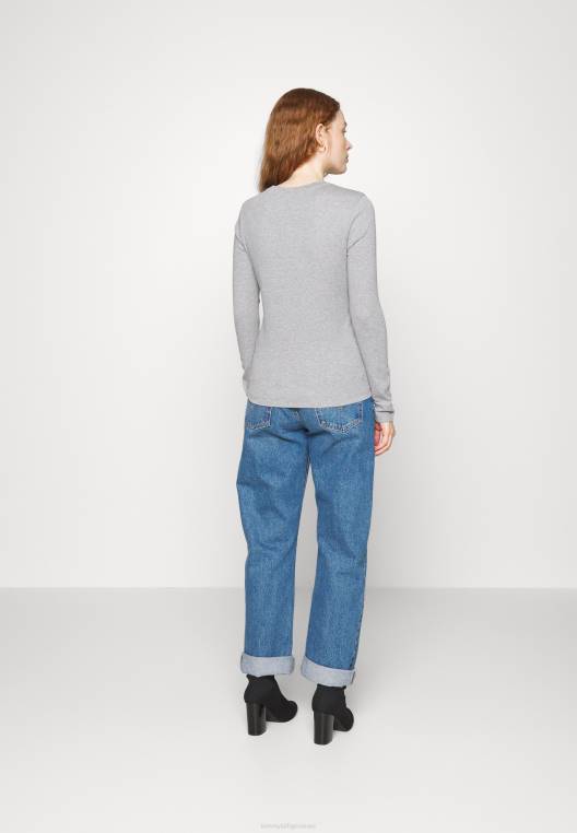 חלק עליון חדש ונעים עם שרוולים ארוכים NX204270 אברש אפור בהיר Tommy Hilfiger