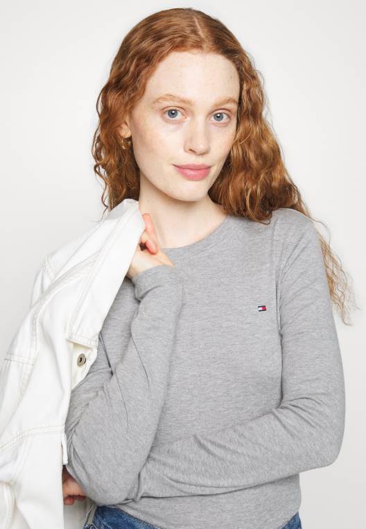 חלק עליון חדש ונעים עם שרוולים ארוכים NX204270 אברש אפור בהיר Tommy Hilfiger