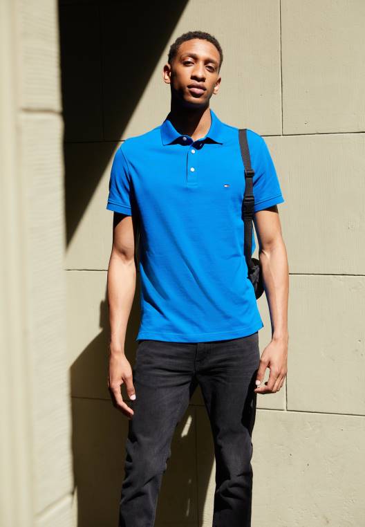 חולצת פולו NX204325 אי יווני כחול Tommy Hilfiger