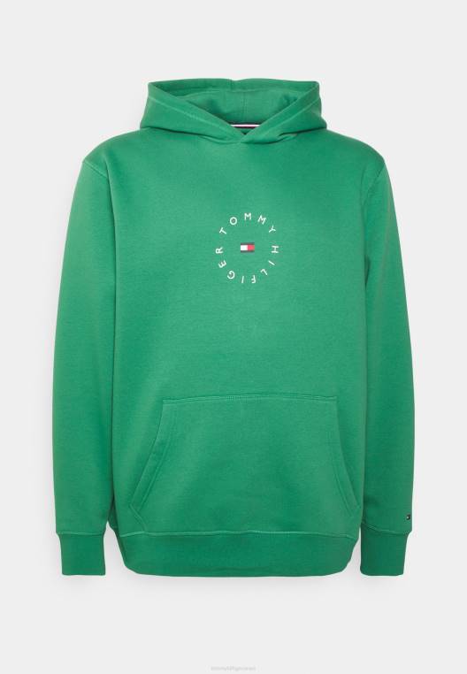 סווטשירט קפוצ'ון גרפי עגול NX204328 ירוק אלסקה Tommy Hilfiger