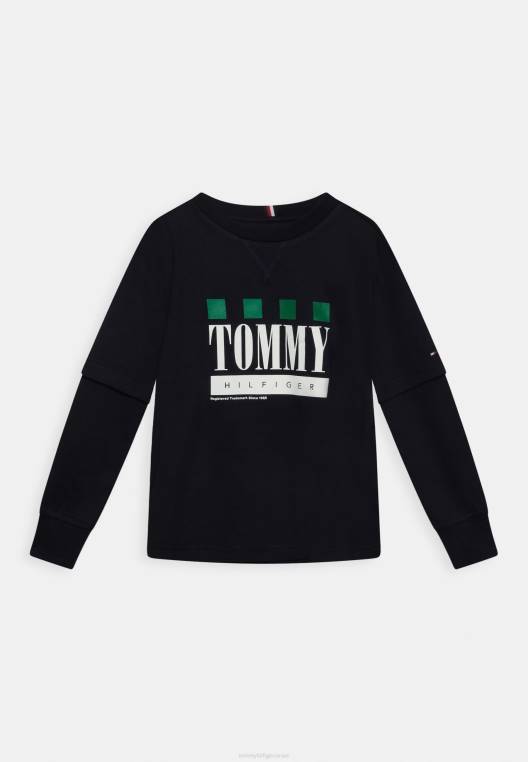 שכבה כפולה עליונית עם שרוולים ארוכים NX204340 שמיים מדבריים Tommy Hilfiger