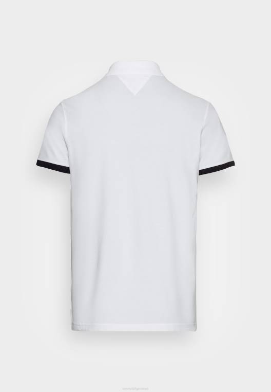 חולצת פולו דקיקה לוגו ורסיטי NX204351 לבן Tommy Hilfiger