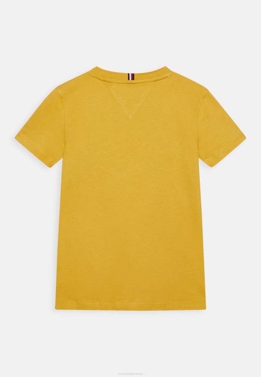 חולצת טריקו עם דגל פסים גלובליים בהדפס טי NX204387 צהוב טוסקני Tommy Hilfiger