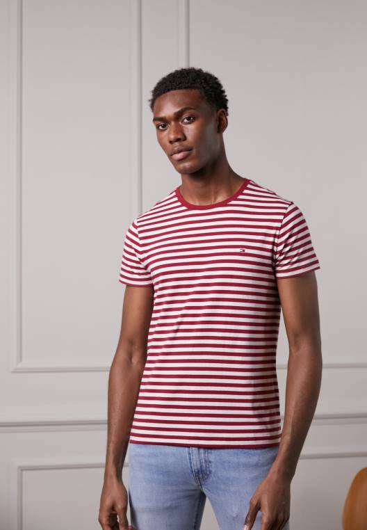 חולצת טריקו בסיסית NX204406 אודם/שנהב Tommy Hilfiger