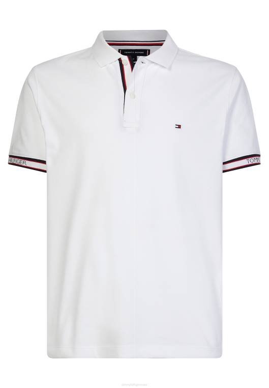 חולצת פולו רגילה למיתוג חפתים NX204416 לבן Tommy Hilfiger