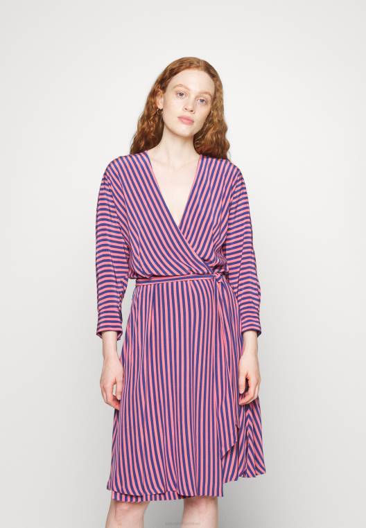 שמלת יום שמלת בנדנה מעטפת לברך NX204418 דיו ורוד/כחול Tommy Hilfiger