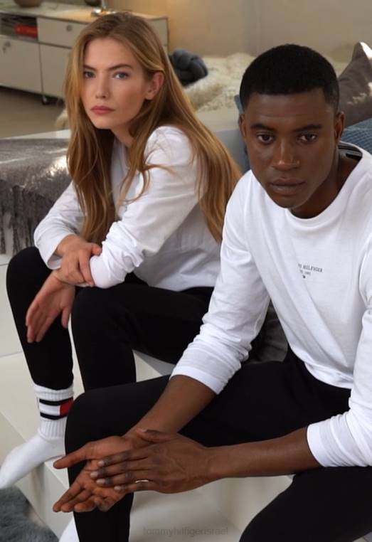 מכנסי טרנינג עם לוגו תחתונים של אימונית NX204434 שָׁחוֹר Tommy Hilfiger