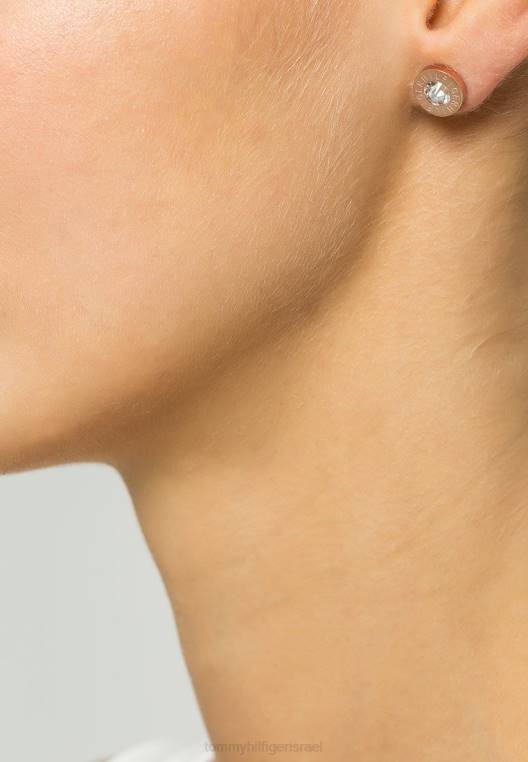 עגילי חתימה קלאסיים NX204436 בצבע זהב רוזה Tommy Hilfiger